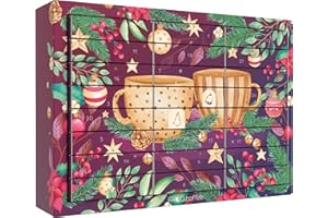 Tee Adventskalender von FROG.coffee - 48 Teebeutel in 24 verschiedenen Sorten von Top Marken wie Teekanne, Bünting, Twinings,