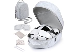 Txtcu Carry Case Compatible with Meta/Oculus Quest 2 Accessories, VR Headset with Elite Strap and Other VR Accessories, Large Capacity Storage Box, All-In-One Protective Case Storage Bag (Grey)