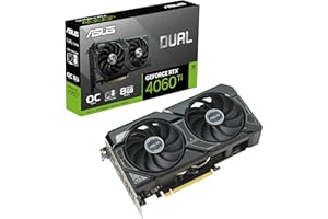 ‎ASUS ASUS Dual GeForce RTX 4060 Ti SSD OC Edition 8GB GDDR6 Gaming Grafikkarte (NVIDIA GeForce RTX4060Ti DLSS 3, integrierter M.2 SSD Steckplatz, 1x HDMI 2.1a, 3X DisplayPort 1.4a, DUAL-RTX4060TI-O8G-SSD)