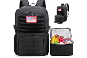 BERTASCHE Lunch Backpack, Laptop Backpack 15.6 inch Work Backpack w/Insulated Cooler Lunch box for Men Women, Casual Daypack for Work Commuter Picnic College Camping Hiking