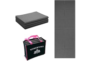 YINLEADER Tappetino da yoga pieghevole, 173 x 61 x 6 mm, tappetino da fitness, tappetino da yoga da viaggio pieghevole