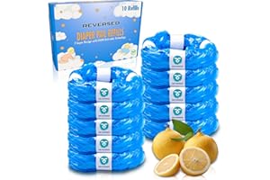 REVERSED® 10 Recambios para Papelera de Pañales, Papelera Pañales Originales - Tecnología EVOH 7 Capas - Perfume a Limón - Compatible Tommee Tippee, Sangenic - HDPE Resistente y Duradero