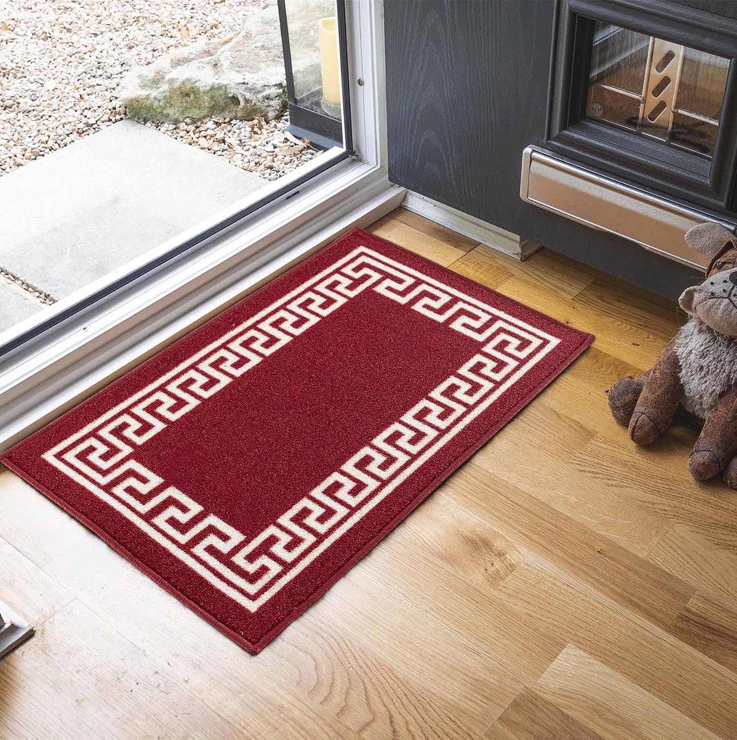 Washable Door Mat Kitchen Mats Non Slip Greek Key Design Hall Runner- Indoor Door Mat - Hallway-Passage Corridor Doormats - Floor Mat 40x60 cm