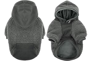 KONVINIT Hundemantel für Kleine Hunde,Fleece Warm Kapuzenpullover Hundehoodie Zweibein Hund Wintermantel für Welpen, mittelgroße Hunde,Grey XS