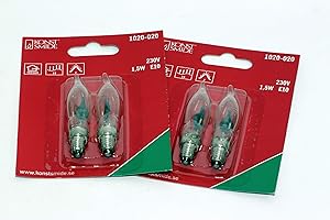 TheOneStopSatShop 4 Pack of KonstsmIde 230V, 1.5W, E10, Flicker Flame Welcome Candle Bridge Bulb