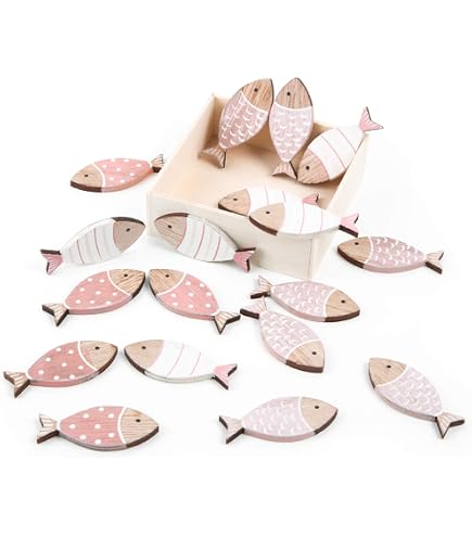 Decorazione Da Tavolo In Legno Per Comunione – Scritta "Fisch" E Forma Di Pesce, Perfetta Per Battesimi, Cresime E Feste Religiose