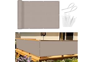 Sunnylaxx Balcon Privacidad 80x300cm Gris Pardo, Pantalla De Privacidad Balcon Protección PES, Incluye Bridas para Cables