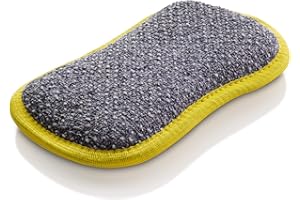 E-Cloth Washing Up Pad, Non-scratch Kitchen Scrub Sponge, Washable and Reusable, 100 Wash Promise, Yellow, 1 Pack
