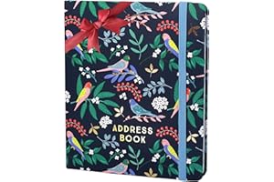 Boxclever Press Large Address Book with 432 Spaces. Address Books with Alphabet Index Hardback, Birthday & Christmas Card Sections, Address Labels & Pocket. Address and Birthday Book - 21.5 x 18.5cm