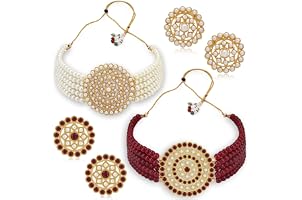 Sukkhi Amazing Gold Plated Combo Choker Necklace Set for Women (CBNS104222)