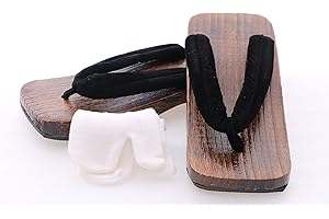 Kawaii-Story K-G-17 (taglia 39-41) Nero Orginal Uomo Giappone Geta Legno Sandali Calzini Kimono Samurai Infradito Infradito Infradito