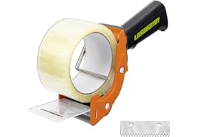 LDS Industry - Pistola dispenser per nastro adesivo con lama extra, arancione,TGN01-ORG-WT-UPC