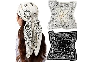 AOOSA Bandana, stora fyrkantiga halsdukar för kvinnor, grafiskt tryck sidenduk, elegant satin huvudduk för lämplig hårduk hal