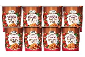 Sacla Italian Instant Pasta Pot - Ready in 5 Minutes, Quick and Delicious with Perfectly-Cooked Tagliatelle in a Pasta Sauce - Convenient Lunch, Made in Italy, Creamy Tomato (Pack of 8)