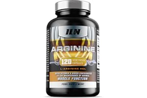 IRON LABS NUTRITION L Arginine Capsules - 2600mg L-Arginine with Added Glutamine - B12 and D3 for Normal Muscle Function (120 Vegetarian Capsules)