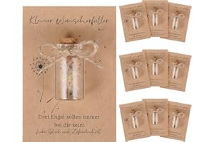 Hestya 10 Sets Glück Geschenk Wunscherfüller Echtes Pusteblume im Glas mit Grußkarte Kleines Geschenk Glücksbringer für Geburtstag Hochzeit Kommunion Weihnachten zum Familie Freund Kollegen