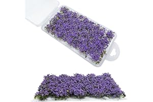 Woohome 32 PCS Modèle Arbres Gazon Lichen pour Feuillage, Viola Touffe d'herbe Statique Herbe Artificielle Modèle, Artificielles Mousse pour Le Chemin de Fer de Paysage de Train