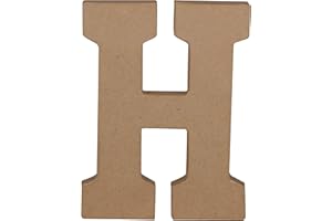 Clairefontaine ES Décopatch AC859C - Un support en papier brun mâché 15,3x2,5x20 cm, Lettre majuscule H