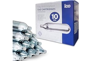 ICO Cartouches de CO2 12 g de 12 gram lisses Cylindre 12 GM Bouteille de gaz recharge Bidon (plusieurs quantités disponibles)