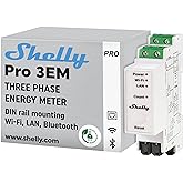 Shelly Pro 3EM (120A) | WLAN & LAN DIN rayı, 3 fazlı enerji sayacı, ger&ccedil;ek zamanlı izleme, r&ouml;le şalteri yok, hub gerekmez, g&uuml;
