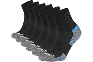 CLOSEMATE Męskie Sportowe Skarpety 6 Pary Skarpetki do Kostki Oddychające Bawełniane Antypoślizgowy do Biegania i Tenisa