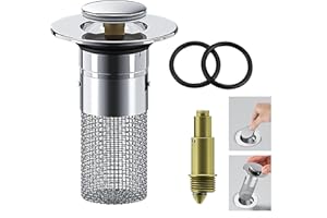 NZDFH Waschbeckenstöpsel 34-40mm, Edelstahl Abflusssieb für Küchenspüle und Dusche, Haarsieb Abflussstopfen mit Filternetz, Abfluss Waschbecken Sieb für Badezimmern und Küchen, B