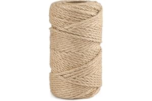 G2PLUS 50M Cuerda de Yute Cuerda Cañamo 6MM Cordel Cuerda Yute Gruesa Cuerda para el Hogar,Jardinería y Decoración