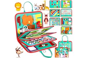 ZLPBAO Busy Board Montessori Zabawka na 2 lata, 8 w 1 gry Montessori, edukacyjne zabawki rozwojowe - Gry dla niemowląt na 1 rok do aktywności i rozwoju, prezent dla dzieci, dziewczynek, 2, 3, 4, 5, 6