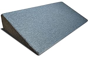 GEEMMA S.R.L. Cuscino ortopedico, cuneo posturale per letto o divano per circolazione sanguigna o reflussi con tessuto anallergico. Cuscino per migliorare la lettura. Poggia schiena letto triangolare 45X80 Cm