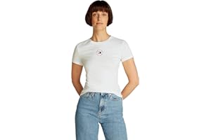 Tommy Jeans Donna T-Shirt Maniche Corte Essential Logo Tee Slim Fit