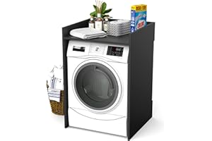 defiPad Waschmaschinenschrank für Waschmaschine oder Wäschetrockner | Stylisch und praktisch Waschmaschine Trockner Schrank | Waschmaschinenregal | Waschmaschinenüberbau | 66x97x62 cm (Schwarz)