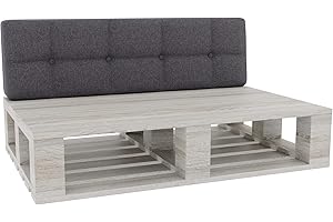 Gutekissen® Palettenkissen Gesteppte Kissen mit Knöpfen, Palettenauflagen Sitzkissen Rückenlehne Gesteppt PFG (Rückenlehne 120x40, Dunkelgrau)