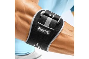 FREETOO Leichte Ellenbogenbandage Tennisarm Bandage, Ellenbogen Bandagen Herren und Damen für Kraftsport im Gym, Ellbogen Bandage bei Golferarm, Epicondylitis Spange für Rechts und Links, Schwarz/Grau