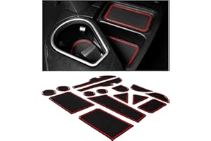 CupHolderHero for Toyota RAV4 Accessories 2013-2018 Premium Custom Interior Non-Slip Anti Dust Cup Holder Inserts, Center Console Liner Mats, Door Pocket Liners 16-pc Set (Red Trim)