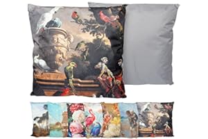 ‎JACK JACK Outdoor Lounge Kissen 45x45cm Motiv Dekokissen inkl. Füllung Wasserfest Sitzkissen Garten Stuhl, Farbe:Menagerie