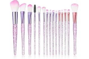AOZUO 15-delar Sminkborstset, sminksats, professionell sminksats med Foundation Sparkles Puderpinsel, Pulver, ögonskugga, concealer, highlight, skönhet för kvinnor, Foundation