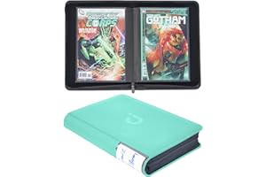 D DACCKIT Comic Book Binder, Comic Book Storage Album with Sleeves fit for Current, Silver Age, Regular Comics - Green