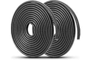 COLISAL Protector de Puerta de Coche U Forma Coche Puerta Sello Protección de Borde Anti Choques Traje para la mayoría del Coche Negro (Negro 2 Piezas)