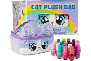 Vernis Enfant Coffret 20 Vernis Enfant Fille Non Toxique et Sac de Rangement Peluche Fantaisie Vernis Enfant à l'eau