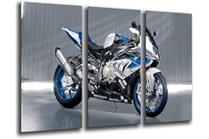 CUADROS CÁMARA Wall Picture Motorcycle BMW, Engine, 97 x 62 cm, Wooden Print, XXL Format, Art Print, 26076