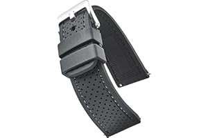 STUNNING SELECTION ALPINE Sporty Premium Soft Silicone Adjustable Watch Band - Replacement Rubber Watch Bands for Women & Men - Waterproof Quick Release Watch Straps - Compatible with Regular & Smart Watch Bands