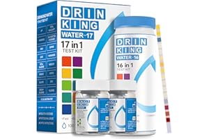 AAwipes Bandelettes de Test d'Eau Potable 17 en 1 + 2 Kits de Test Bactériens pour la Maison, les Fontaines, l'Eau du Robinet, les Eaux Urbaines K03-100 Lot de 100