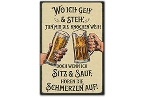 ‎LANOLU LANOLU Kühlschrankmagnete lustig- Wo ich GEH' und steh' - Geschenke für Bierliebhaber- lustige Magnete mit Sprüchen und witzigen Motiven 8x5,5cm