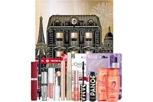 L'OREAL PARIS L'Oréal Paris 2025 Festive Beauty Advent Calendar, Luxurious 12-Day Gift Set Featuring Iconic Makeup, Premium Skincare, & Nourishing Haircare Favourites, A Must-Have Treat Worth Over £108