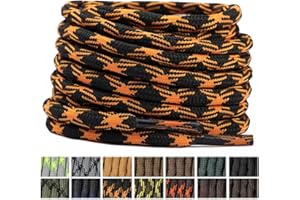 Stepace Cordones Redondos para Botas de Senderismo y Montaña, Trekking Zapatos, 15 colores, 100-180cm, 5.5mm Diámetro