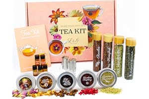 LOUISE & GASTON L&G® - Kit thé infusion préparation et dégustation - Honeybush, Rooibos, Vert Sancha, Maté - Infuseurs inclus - Coffret cadeau thé DIY - Noël, anniversaire - Made in France - Ingrédients de qualité