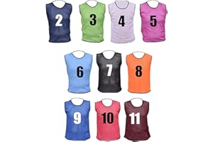 PROSTYLE SPORTS 10 MESH BIBS FOOTBALL TRAINING SPORTS BIBS NUMBERED (2-11 OR number of your choice) Front/Back OR Front & Back
