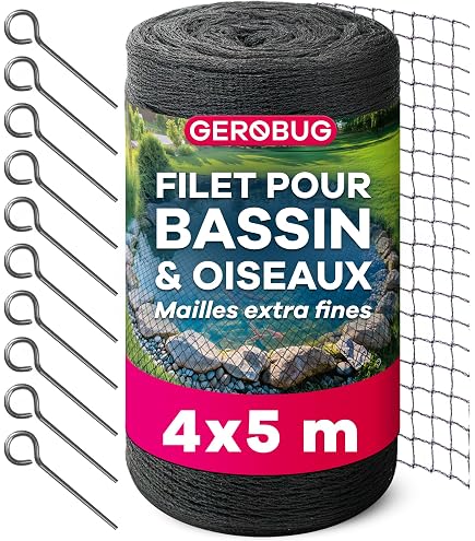 LAINFELD Filet de bassin à mailles fines | 12 x 12 m | Résistant aux intempéries et aux UV | Filet de balcon à mailles fines | Filet de balcon contre les