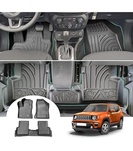 ELMASLINE 3D rubberen matten set voor Jeep Renegade 2014-2025 | Extra hoge rand vloermatten - accessoires