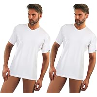 Jockey Herren Unterhemd Baumwolle Stretch Rundhals Unterhemd - 3er Pack, Rauten - Weiß, Klein